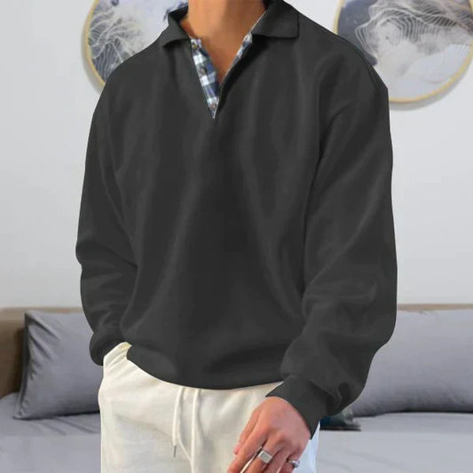 Casual Oversized Sweater with V-Neck for Men | Warm
