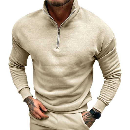 Casual Sweater With Half Zipper For Men