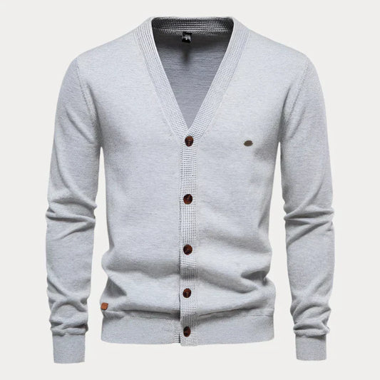 Knitted Men's Vest With V-Neck | Long Sleeves
