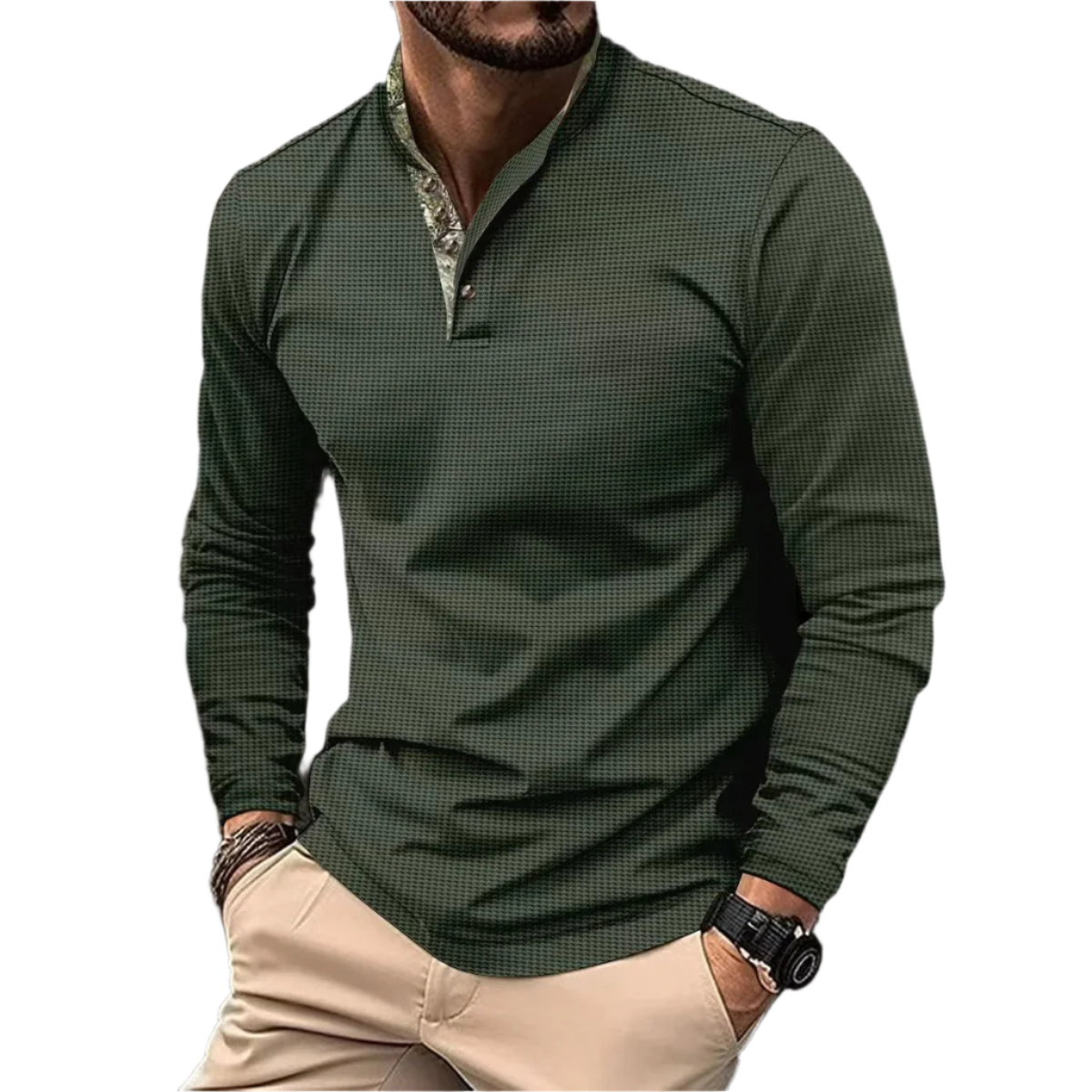 Long Sleeve Polo with Collar for Men - HUGO