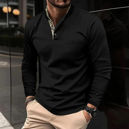 Long Sleeve Polo with Collar for Men - HUGO