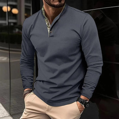 Long Sleeve Polo with Collar for Men - HUGO
