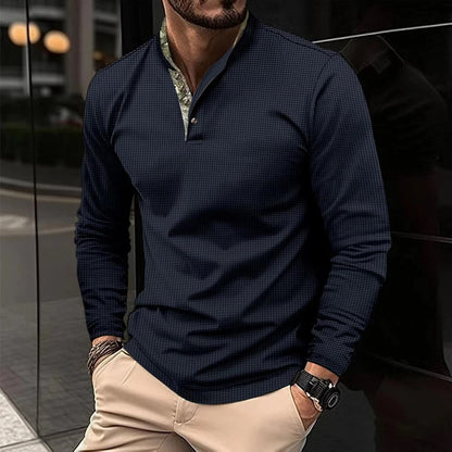 Long Sleeve Polo with Collar for Men - HUGO