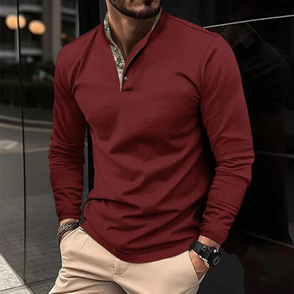 Long Sleeve Polo with Collar for Men - HUGO