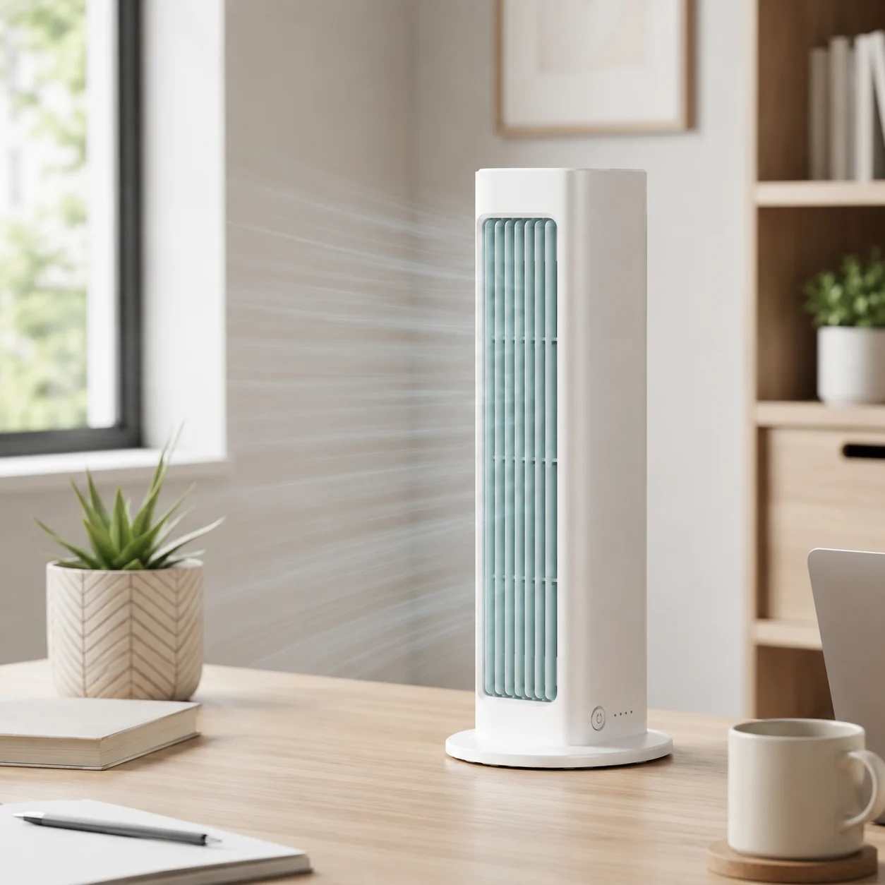 Portable Tower Oscillating Fan Quiet Compact Bedroom - Image 2