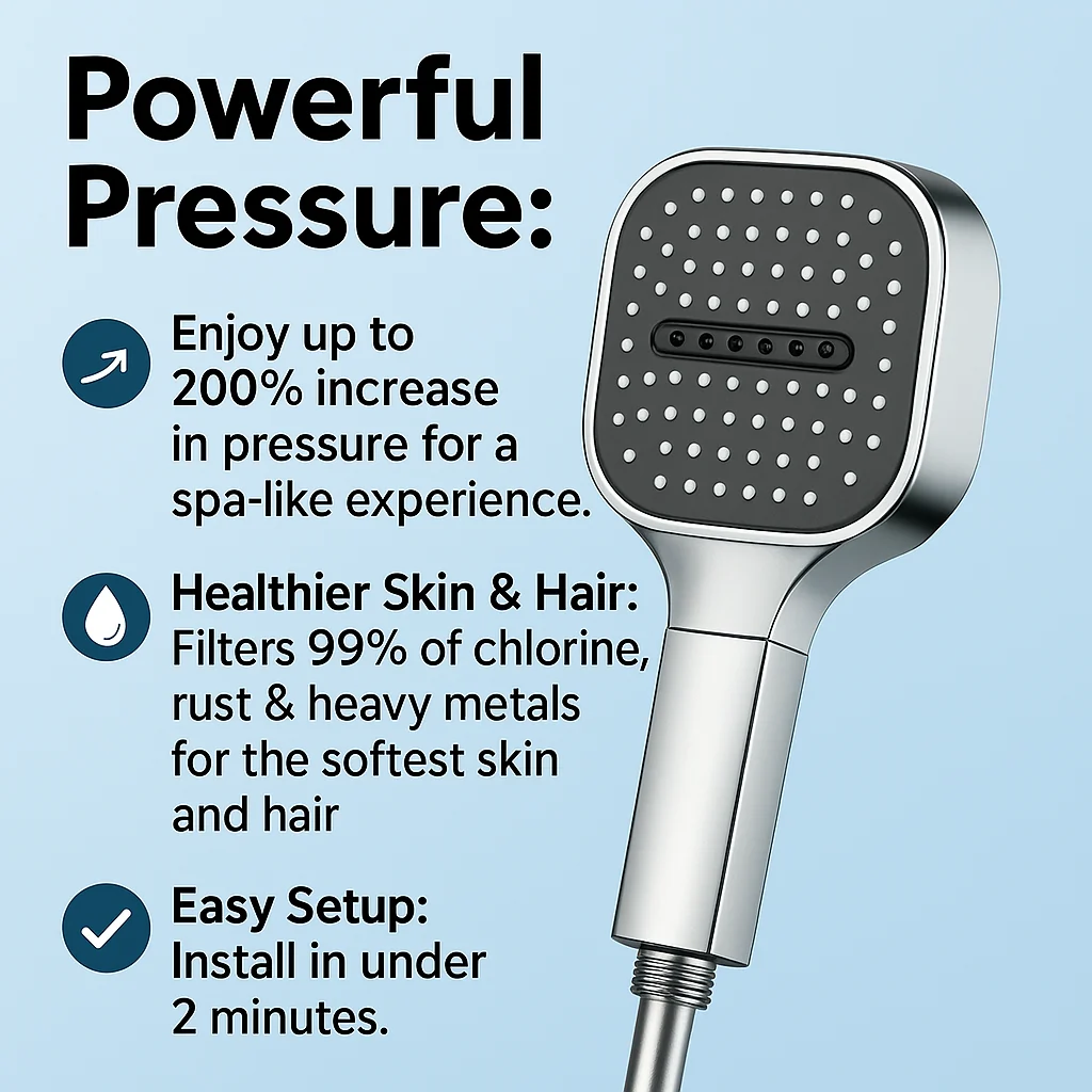 Shower Head Filter High Pressure Water-Saving Design - Image 2